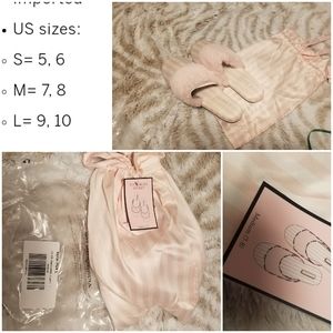 Victoria secret satin fur slippers